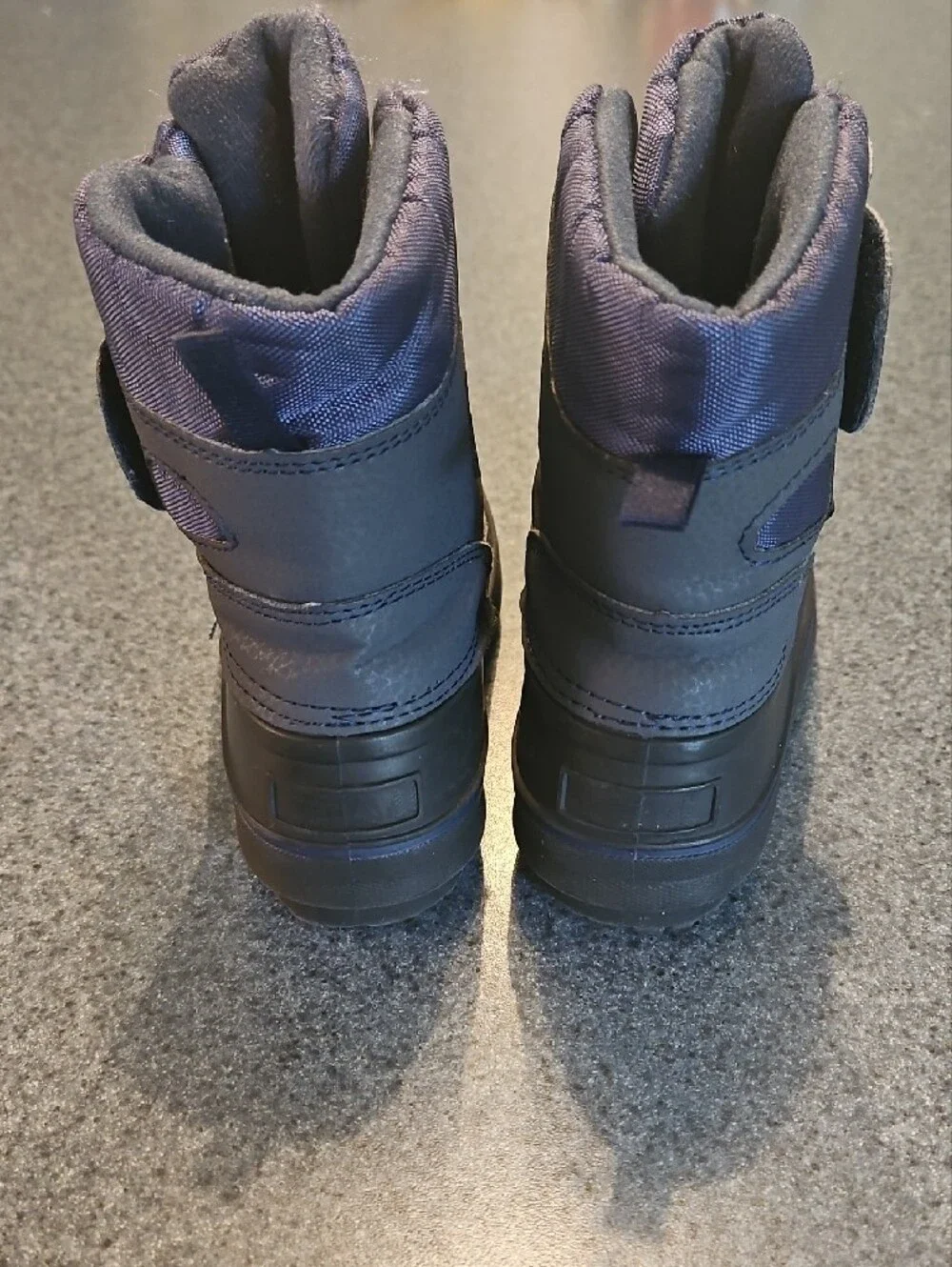 Kids Waterproof Snow Boots in Navy and Black - Hook & Loop Closure